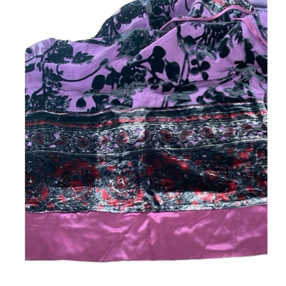 Hale’ Bob NWT Floral Mesh & Velvet Silk Blend Tunic Dress Boho Purple Size Med - Picture 13 of 13
